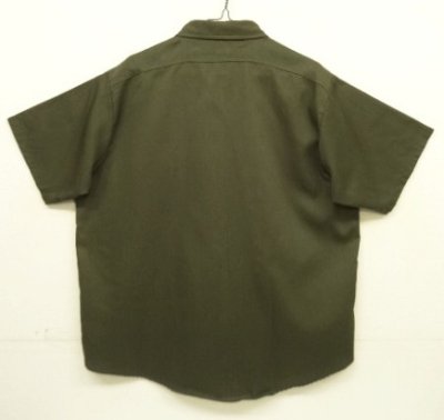 画像3: 70'S BIG YANK 半袖 ワークシャツ ダークオリーブ USA製 (VINTAGE)