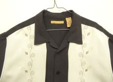 他の写真1: THE HAVANERA CO レーヨン/ポリ 半袖 オープンカラーシャツ ブラック/オフホワイト 刺繍入り (USED)