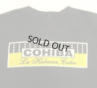 画像2: 90'S COHIBA シングルステッチ 両面プリント 半袖 Tシャツ ブラック (VINTAGE)