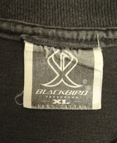 画像4: 90'S BLACKBIRD "FIRE FIGHTER" シングルステッチ 両面プリント 半袖 Tシャツ フェードブラック (VINTAGE)
