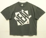 90'S Levis 501 "REAL" シングルステッチ 半袖 Tシャツ チャコール USA製 (VINTAGE)