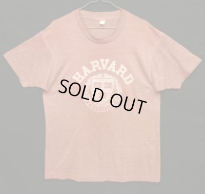 画像1: 80'S HARVARD シングルステッチ 半袖 Tシャツ フェードバーガンディ USA製 (VINTAGE)