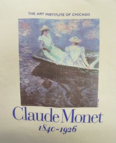 画像3: 90'S CLAUDE MONET "ON THE BOAT" シカゴ美術館 シングルステッチ 半袖 Tシャツ ホワイト USA製 (VINTAGE)