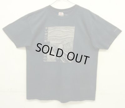 画像1: 90'S EDVARD MUNCH "THE CRY" シカゴ美術館 半袖 Tシャツ ブラック (VINTAGE)