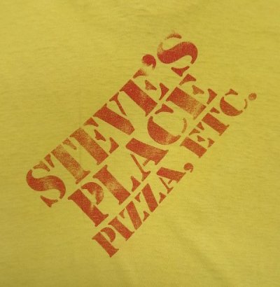 画像5: 80'S STEVE'S PLACE シングルステッチ 両面プリント 半袖 Tシャツ イエロー (VINTAGE)