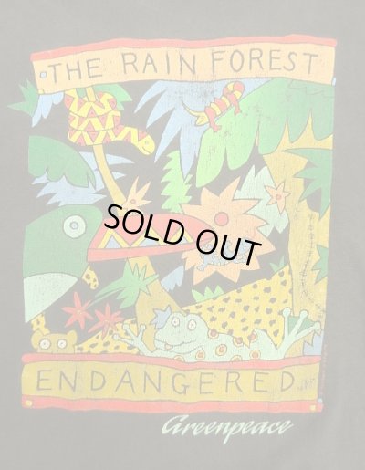 画像3: 80'S THE RAIN FOREST シングルステッチ 半袖 Tシャツ フェードブラック USA製 (VINTAGE)