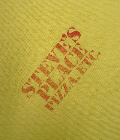 画像3: 80'S STEVE'S PLACE シングルステッチ 両面プリント 半袖 Tシャツ イエロー (VINTAGE)
