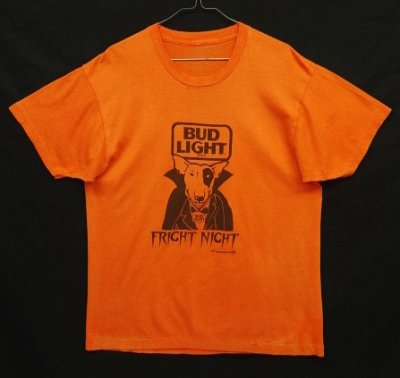 画像1: 80'S BUD LIGHT シングルステッチ 半袖 Tシャツ オレンジ (VINTAGE)