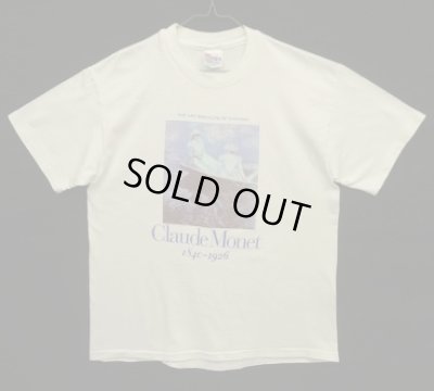 画像1: 90'S CLAUDE MONET "ON THE BOAT" シカゴ美術館 シングルステッチ 半袖 Tシャツ ホワイト USA製 (VINTAGE)