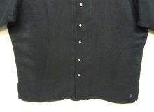 他の写真2: 90'S RALPH LAUREN シルク/リネン 裾ロゴ 半袖 オープンカラーシャツ ブラック (VINTAGE)