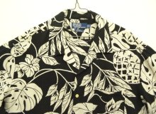 他の写真1: 90'S RALPH LAUREN "ADAMS" ビスコース 半袖 オープンカラーシャツ ブラック/ボタニカル柄 (VINTAGE)