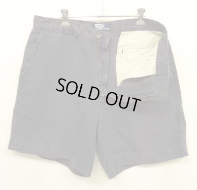 画像3: 90'S RALPH LAUREN ノープリーツ リネンショーツ ネイビー (VINTAGE)