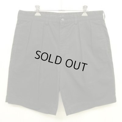 画像1: 90'S RALPH LAUREN "TYLER SHORT" ツープリーツ チノショーツ ブラック (VINTAGE)