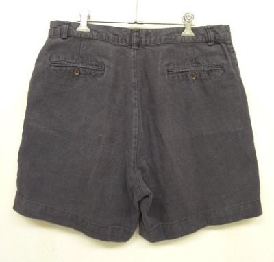 画像5: 90'S RALPH LAUREN ノープリーツ リネンショーツ ネイビー (VINTAGE)