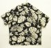 画像3: 90'S RALPH LAUREN "ADAMS" ビスコース 半袖 オープンカラーシャツ ブラック/ボタニカル柄 (VINTAGE) (3)