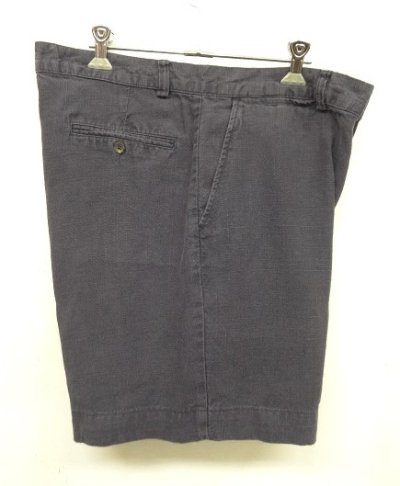 画像4: 90'S RALPH LAUREN ノープリーツ リネンショーツ ネイビー (VINTAGE)