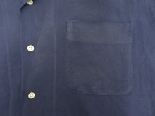他の写真2: 90'S RALPH LAUREN "CALDWELL" シルク/リネン 裾ロゴ 半袖 オープンカラーシャツ ネイビー (VINTAGE)