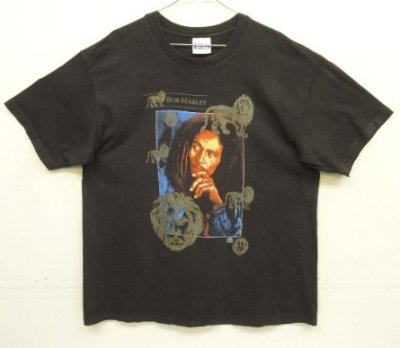 画像1: 90'S BOB MARLEY "TUFF GONG" 両面プリント シングルステッチ 半袖 Tシャツ ブラック USA製 (VINTAGE)
