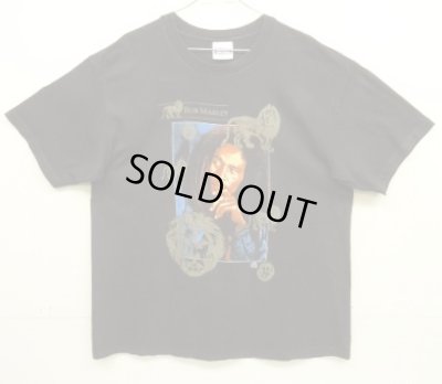 画像1: 90'S BOB MARLEY "TUFF GONG" 両面プリント シングルステッチ 半袖 Tシャツ ブラック USA製 (VINTAGE)