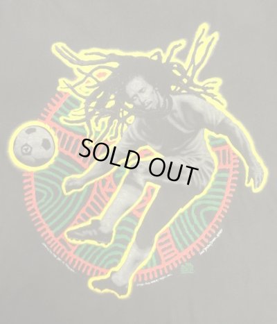 画像3: 90'S BOB MARLEY 両面プリント シングルステッチ 半袖 Tシャツ フェードブラック (VINTAGE)