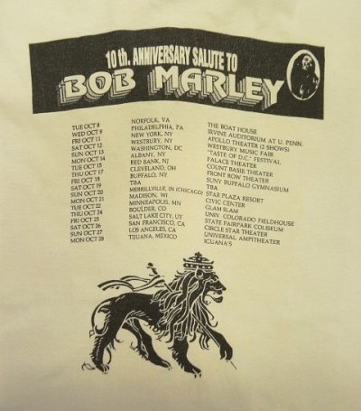 画像5: 90'S 10th ANNIVERSARY SALUTE TO BOB MARLEY 両面プリント シングルステッチ 半袖 Tシャツ ホワイト USA製 (VINTAGE)