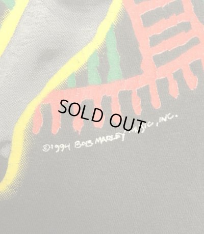 画像4: 90'S BOB MARLEY 両面プリント シングルステッチ 半袖 Tシャツ フェードブラック (VINTAGE)