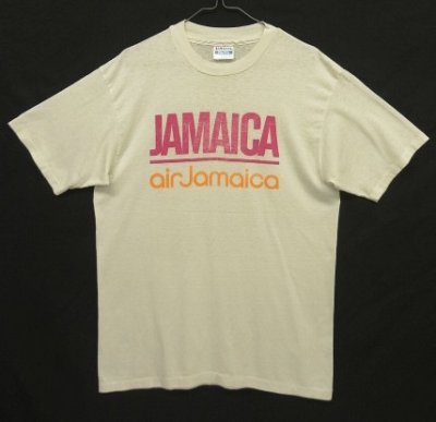 画像1: 80'S AIR JAMAICA シングルステッチ 半袖 Tシャツ ホワイト USA製 (VINTAGE)