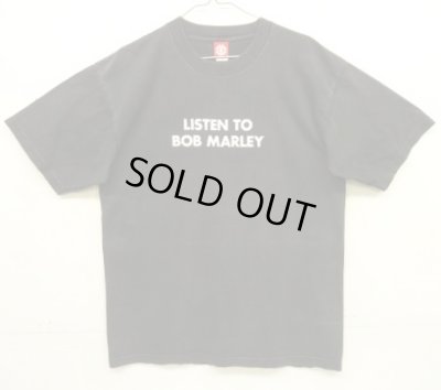 画像1: 90'S ELEMENT "LISTEN TO BOB MARLEY" 初期オリジナル Tシャツ ブラック USA製 (VINTAGE)