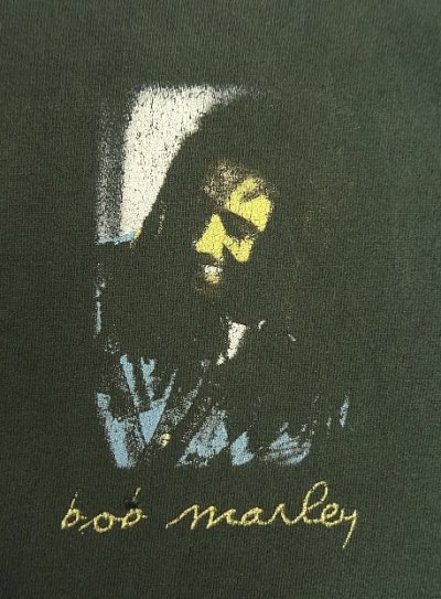 画像5: 90'S BOB MARLEY 両面プリント 半袖 Tシャツ ブラック (VINTAGE)