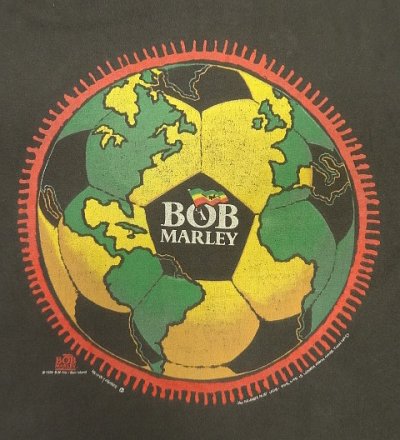 画像6: 90'S BOB MARLEY 両面プリント シングルステッチ 半袖 Tシャツ フェードブラック (VINTAGE)