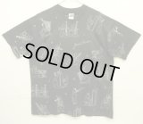 90'S JAMES THURBER 両面全面プリント シングルステッチ 半袖 Tシャツ ブラック (VINTAGE)
