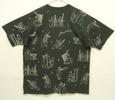 画像5: 90'S JAMES THURBER 両面全面プリント シングルステッチ 半袖 Tシャツ ブラック (VINTAGE)