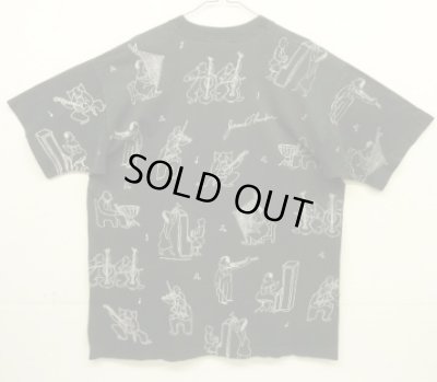 画像5: 90'S JAMES THURBER 両面全面プリント シングルステッチ 半袖 Tシャツ ブラック (VINTAGE)