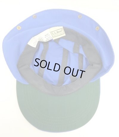 画像5: 80'S LL Bean ナイロン ネックガード付き ロングビル キャップ ブルー USA製 (VINTAGE)