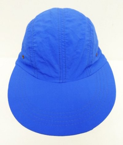画像2: 80'S LL Bean ナイロン ネックガード付き ロングビル キャップ ブルー USA製 (VINTAGE)
