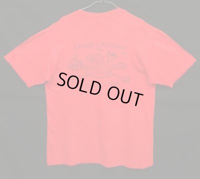 画像4: 80'S CRAZY CHICKEN CYCLING CLUB シングルステッチ 両面プリント 半袖 Tシャツ レッド USA製 (VINTAGE)
