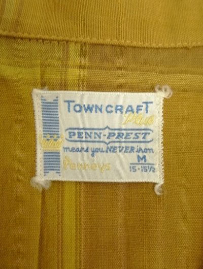 画像2: 60'S TOWNCRAFT "PENN-PREST" 半袖 オープンカラーシャツ チェック柄 (VINTAGE)