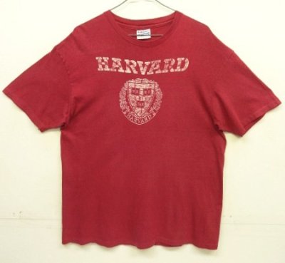 画像1: 80'S HARVARD シングルステッチ 半袖 Tシャツ バーガンディ USA製 (VINTAGE)