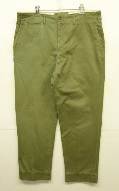 画像1: 60'S BOY SCOUTS OF AMERICA コットン100% ボーイスカウトパンツ オリーブ TALONアルミジップ (VINTAGE)