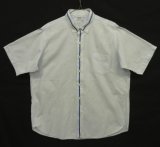 60'S PILGRIM "DAN RIVER生地" コットン マチ付き 半袖 BDシャツ ライトブルー/ドット柄 (VINTAGE)