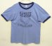 画像1: 80'S VELVA SHEEN シングルステッチ 半袖 リンガー Tシャツ ブルー USA製 (VINTAGE) (1)
