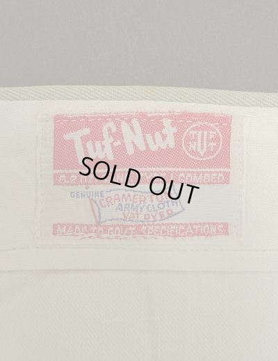 画像2: 60'S TUF-NUT "CRAMERTON ARMY CLOTH" コットン100% ワークパンツ ベージュ TALONジップ (VINTAGE)