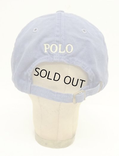 画像4: 90'S RALPH LAUREN ロゴ刺繍 ベースボールキャップ ブルー USA製 (VINTAGE)