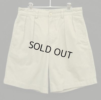 画像1: 90'S RALPH LAUREN "TYLER SHORT" ツープリーツ チノショーツ カーキ (VINTAGE)