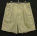 画像1: 90'S RALPH LAUREN "TYLER SHORT" ツープリーツ チノショーツ カーキ (VINTAGE) (1)