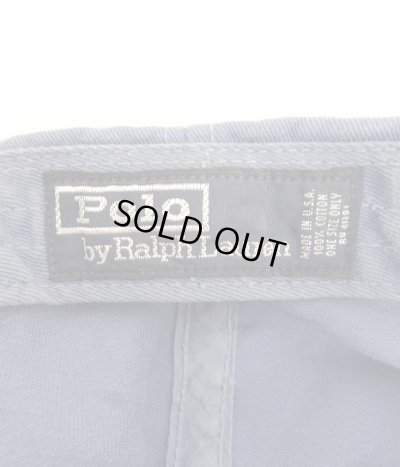 画像6: 90'S RALPH LAUREN ロゴ刺繍 ベースボールキャップ ブルー USA製 (VINTAGE)