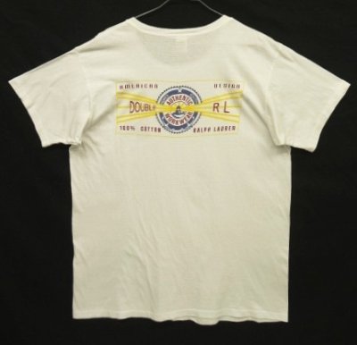 画像1: 90'S RRL シングルステッチ 両面プリント 半袖 Tシャツ ホワイト USA製 (VINTAGE)