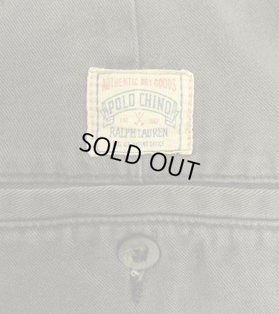 画像6: 90'S RALPH LAUREN "ボックスロゴ" ツープリーツ チノショーツ フェードブラック (VINTAGE)