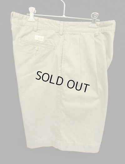 画像4: 90'S RALPH LAUREN "TYLER SHORT" ツープリーツ チノショーツ カーキ (VINTAGE)