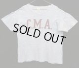60'S CHAMPION "C.M.A" C中ランタグ 88/12 染み込みプリント シングルステッチ 半袖 Tシャツ ヘザーブルー USA製 (VINTAGE)